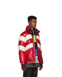 MONCLER GRENOBLE Red And Off White Down Golzern Jacket