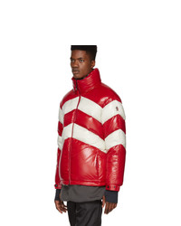 MONCLER GRENOBLE Red And Off White Down Golzern Jacket