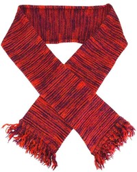 Red Horizontal Striped Scarf