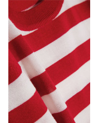 Dolce & Gabbana Striped Cashmere And Silk Blend Top Red