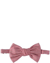 Red Horizontal Striped Silk Bow-tie