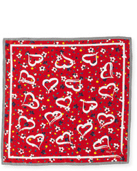Marc Jacobs Painted Flower Heart Square Silk Scarf