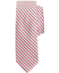 J.Crew Cotton Silk Tie In Heritage Red Stripe