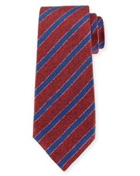 Kiton Diagonal Stripe Silk Tie Red