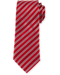Davidoff Icon Stripes Silk Tie Red