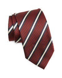 Zegna Stripe Silk Tie In Redstripe At Nordstrom