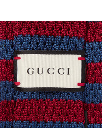 Gucci Ufo Appliqud Striped Knitted Silk Tie