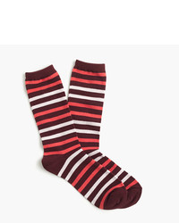 Red Horizontal Striped Socks