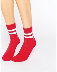 Asos 2 Stripe Ribbed Ankle Socks
