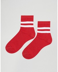 Asos 2 Stripe Ribbed Ankle Socks