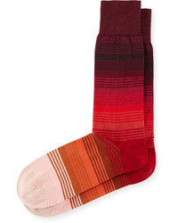 Paul Smith Gradient Multi Striped Socks Red
