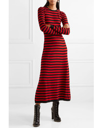 Sonia Rykiel Striped Cashmere Midi Dress