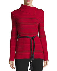 Red Horizontal Striped Sweater