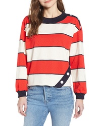Red Horizontal Striped Sweatshirt