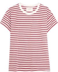 The Great Striped Cotton Jersey T Shirt Brick