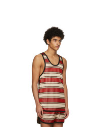 Marni Red And Beige Striped Tank Top