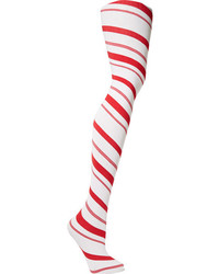 Red Horizontal Striped Tights