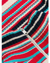 Prada Striped Rib Knit Turtleneck Sweater