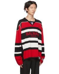 Balmain Red B Sporty Sweater