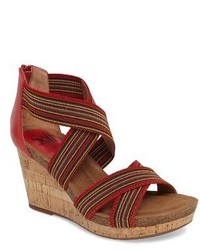 Sofft Cary Cross Strap Wedge Sandal
