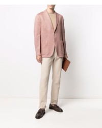 Boglioli Houndstooth Pattern Linen Blazer