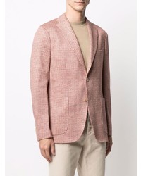 Boglioli Houndstooth Pattern Linen Blazer