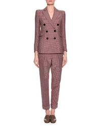 Giorgio Armani Houndstooth Cropped Pant Red