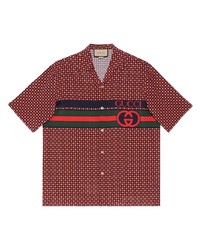 Red Houndstooth Short Sleeve Shirt