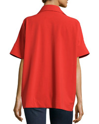 Natori Bistretch Short Sleeve Jacket Tomato Red