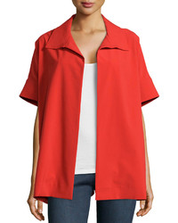 Natori Bistretch Short Sleeve Jacket Tomato Red