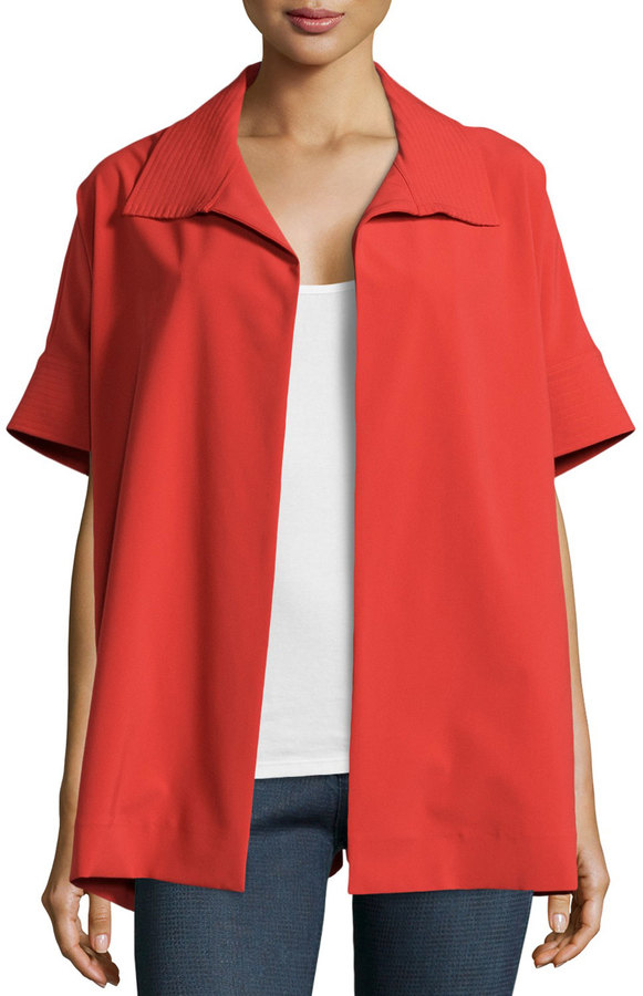 red short sleeve jacket