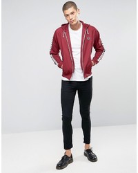 Fred Perry Sports Authentic Track Jacket In Maroon