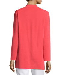 Ming Wang Grommet Trimmed Long Sleeve Jacket Apricot