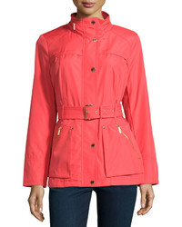 MICHAEL Michael Kors Michl Michl Kors Snap Front Belted Jacket Coral Reef