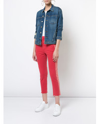 Mother Cropped Side Stripe Jeans