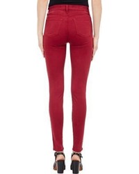 J Brand Maria High Rise Skinny Jeans Red