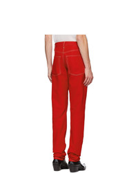 Helmut Lang Red Masc Hi Straight Jeans