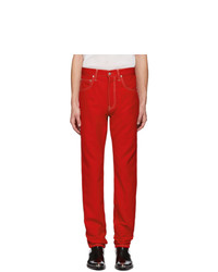 Helmut Lang Red Masc Hi Straight Jeans