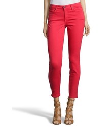 CJ by Cookie Johnson Red Stretch Cotton Blend Wisdom Ankle Skinny Jeggings