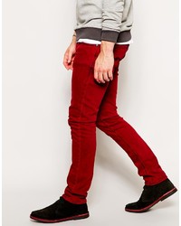 Nudie Jeans Tight Long John Skinny Fit Red Overdye