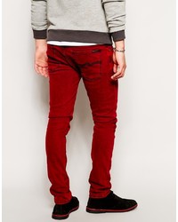 Nudie Jeans Tight Long John Skinny Fit Red Overdye