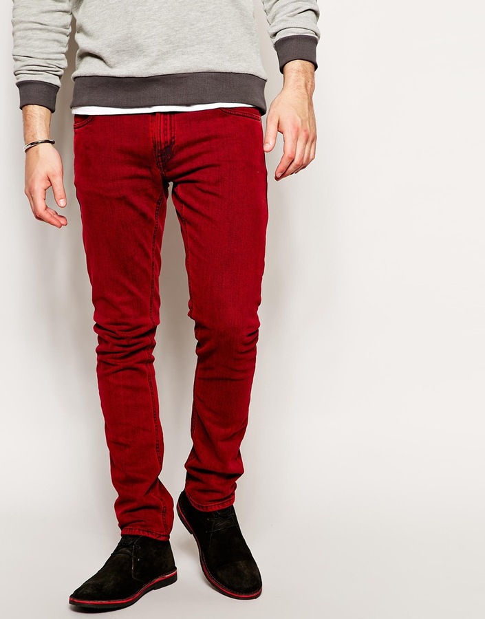 Nudie Jeans Tight Long John Skinny Fit Red Overdye, $207, Asos