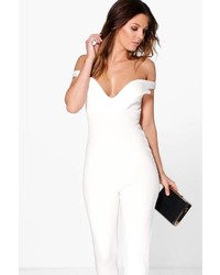 Boohoo Amy Off The Shoulder Sweetheart Neck Jumpsuit