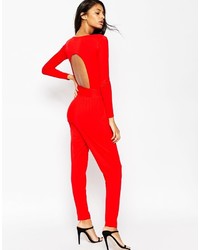 Asos Collection Jumpsuit With Wrap Front And Cut Out Back And Self Tie