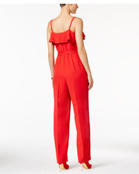 Thalia Sodi Ruffled Belted Jumpsuit Only At Macys