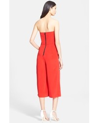 Milly Strapless Silk Culotte Jumpsuit