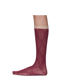 Gucci Red Lace Gg Socks