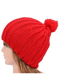 Amc New Chic Beanie Beret Knit Crochet Ladies Hat Pineapple Cap Red