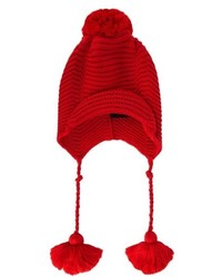 Gucci Pompom Ribbed Knit Beanie Hat