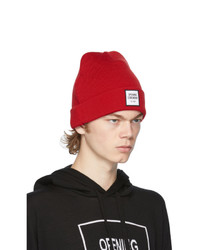 Opening Ceremony Red Wool Logo Beanie